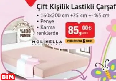 MOLİNELLA ÇİFT KİŞİLİK LASTİKLİ ÇARŞAF